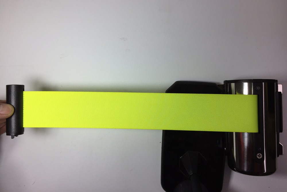 Stanchion Queue Barrier Post Wall Mount Retractable Ribbon 9.5' Belt