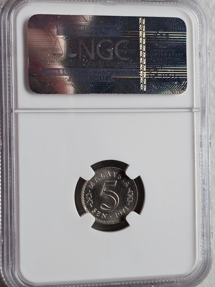 Malaysia 5 Sen 1971 NGC MS 63