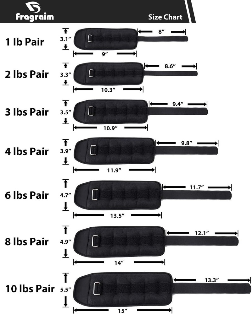 Lightweight Adjustable Ankle Weights - Perfect for Running & Dance 1-10 lbs