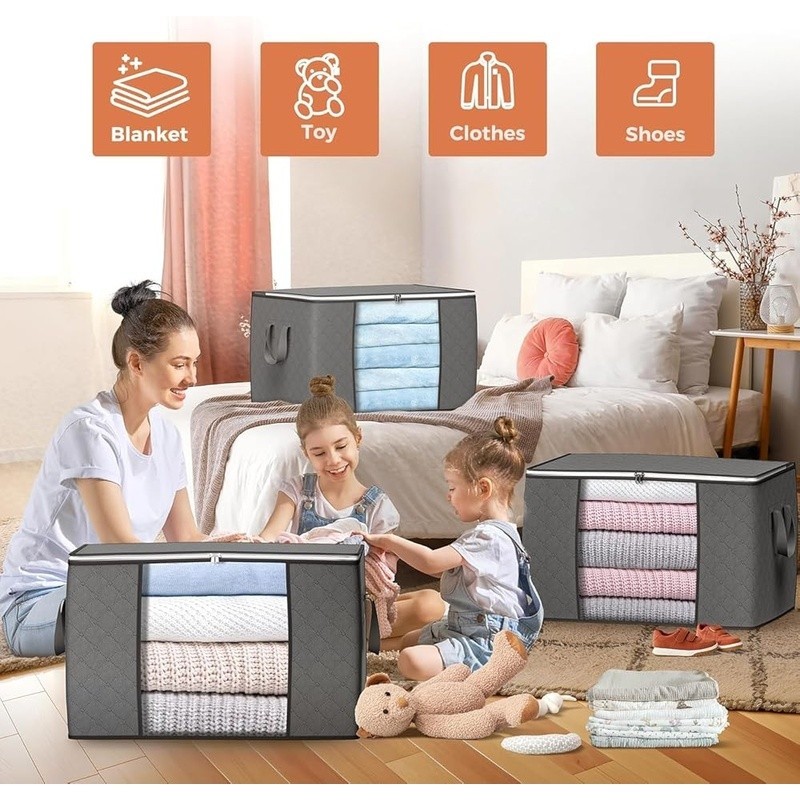 Large Capacity Storage Bag Portable Foldable Clothes Organizer Under Bed New