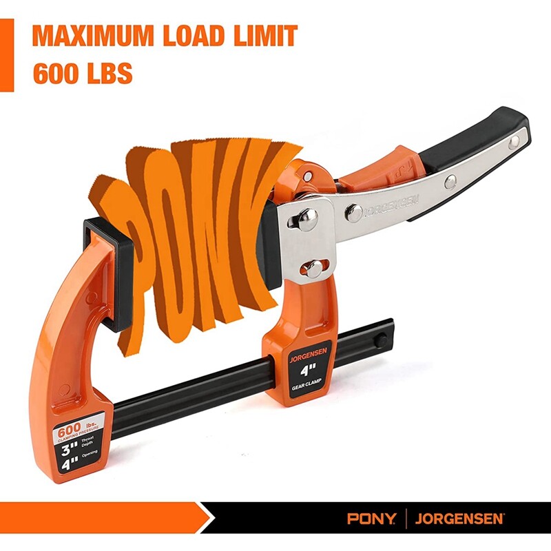 Jorgensen 2Pack 12-inch/4-inch/8-inch Bar Clamp Set Quick Release Gear Clamp Set