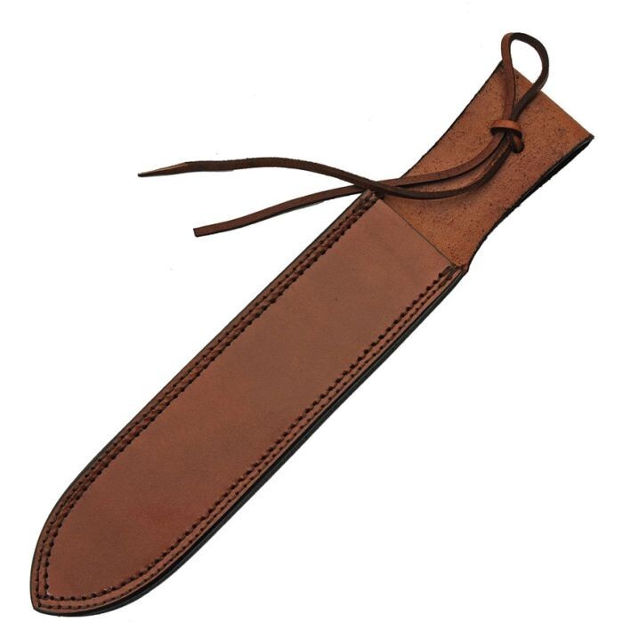 Fixed Knife Sheath 10" Blade Brown Leather