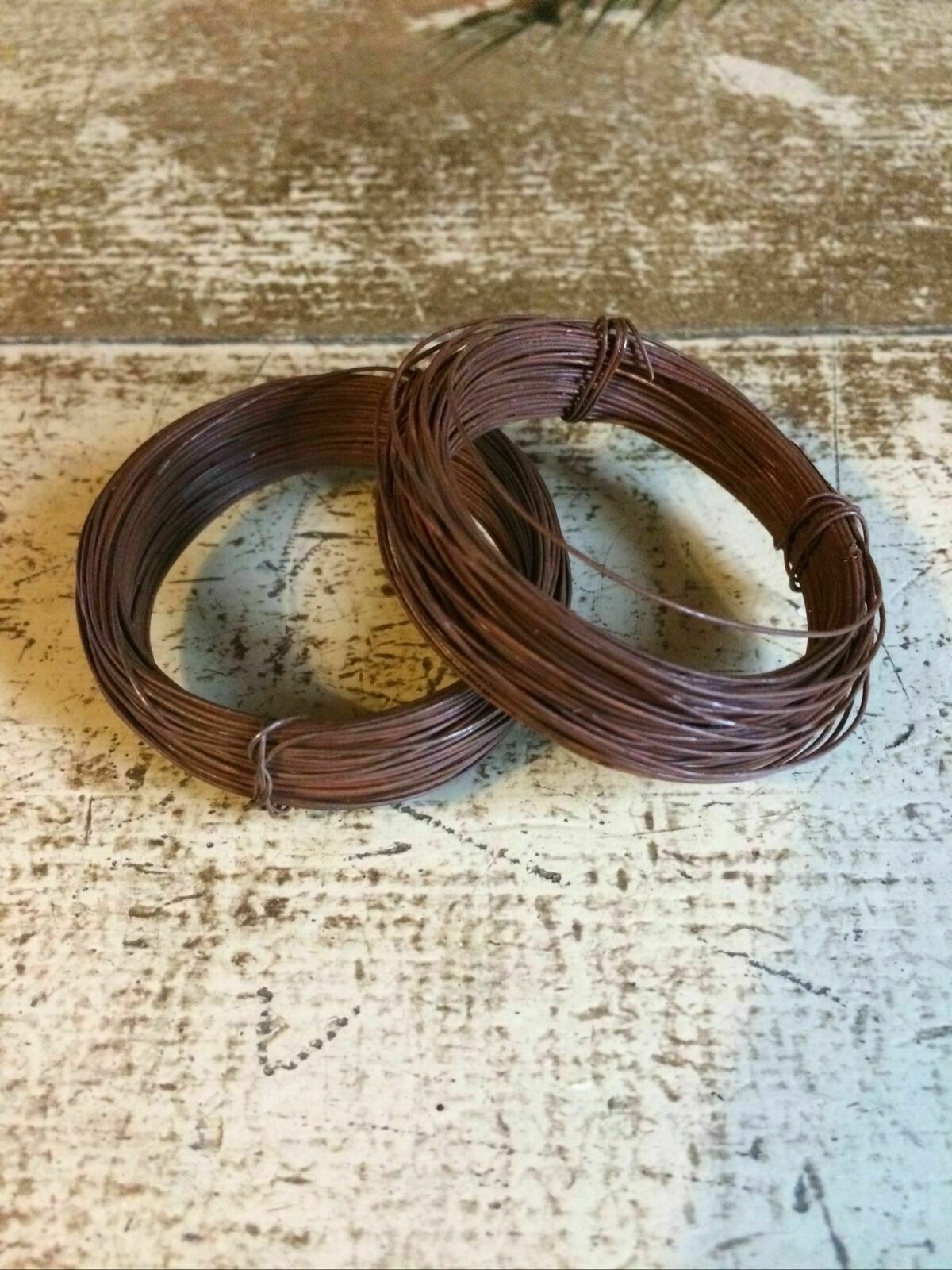 2 Rolls 24 Gauge Rust Rusty Wire Tin 100 Ft Primitive Holiday Craft Supplies
