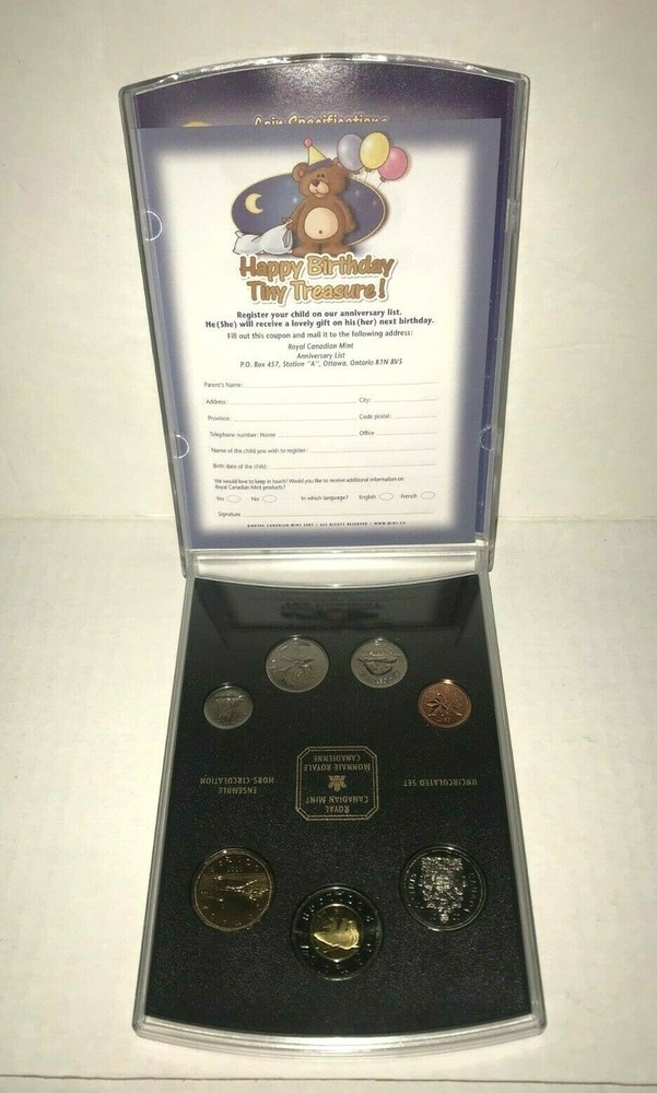 2001 Canada TINY TREASURES Uncirculated 7 Coin Set - FREE Ship!