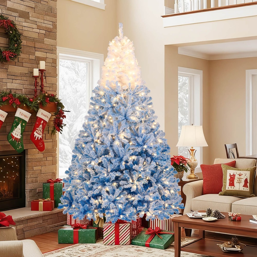 8FT Artificial Christmas Tree w/1774 Branch Tips 470White LED Lights, 8 Modes