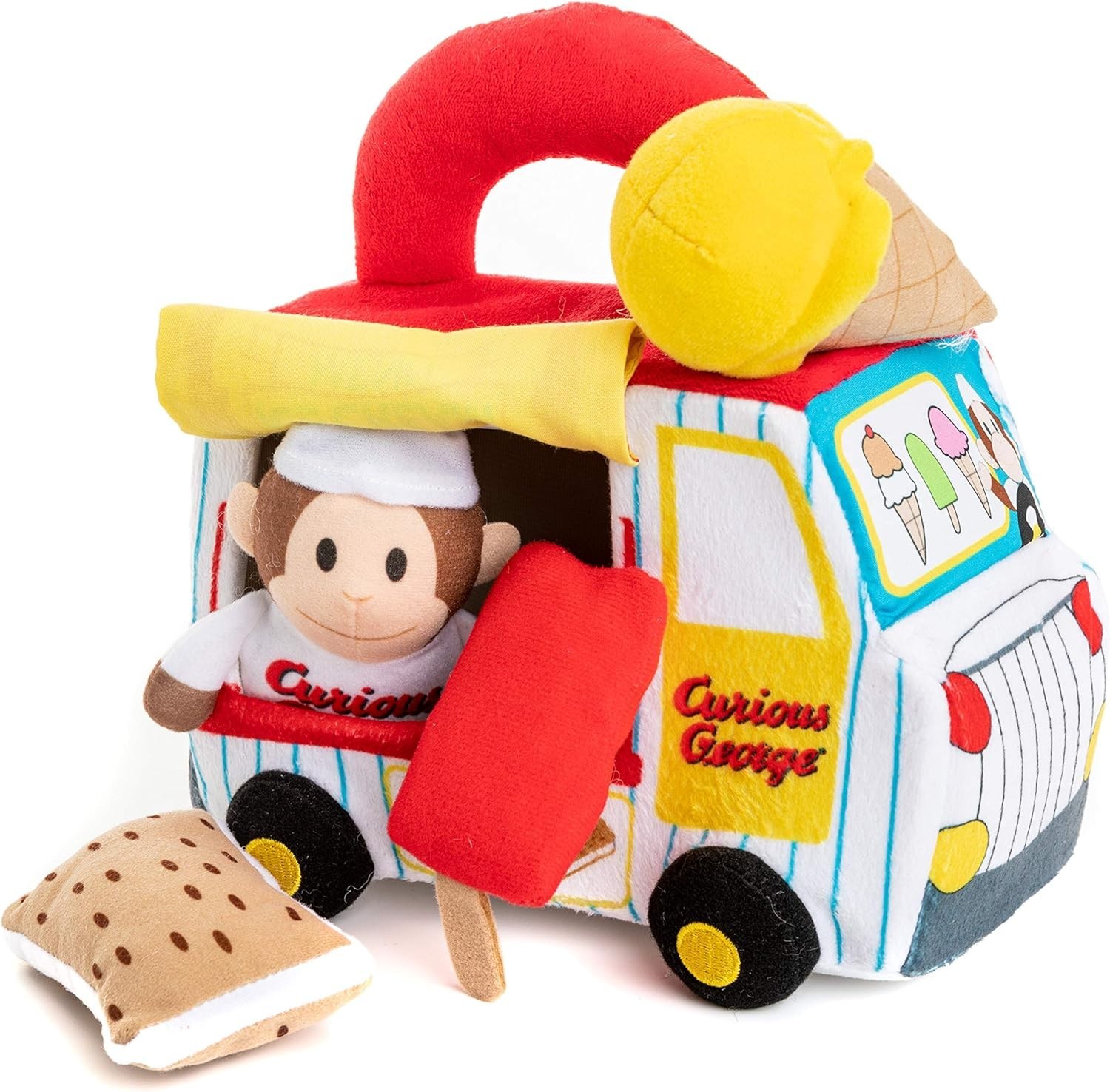 KIDS PREFERRED Curious George Ice Cream Truck Plush Playset -Check Description!