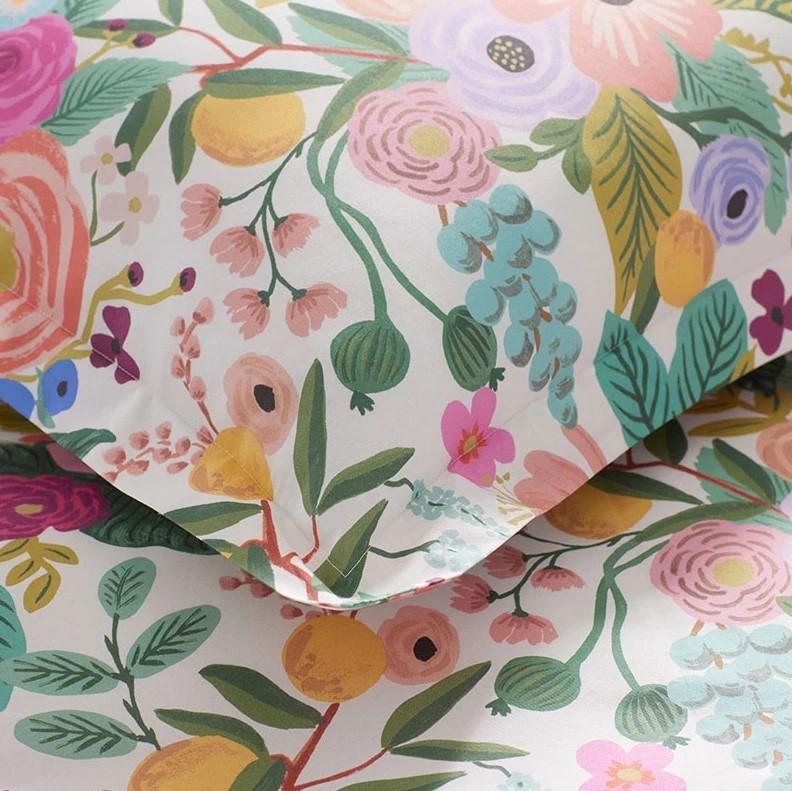 Classic Cool Cotton Percale Bed Sheet Set Twin Multi Floral Soft Bedding Set !!!