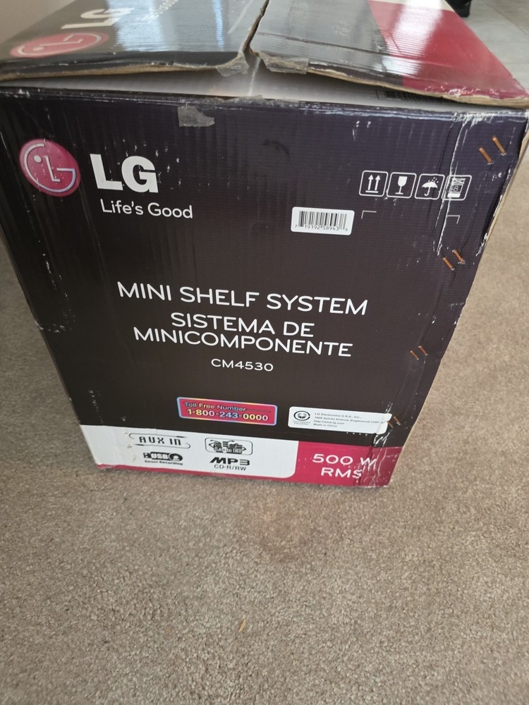 LG CM4530 CD Player AM/FM USB Mini Hi-Fi Bluetooth Mini Shelf System NEW OPEN BX