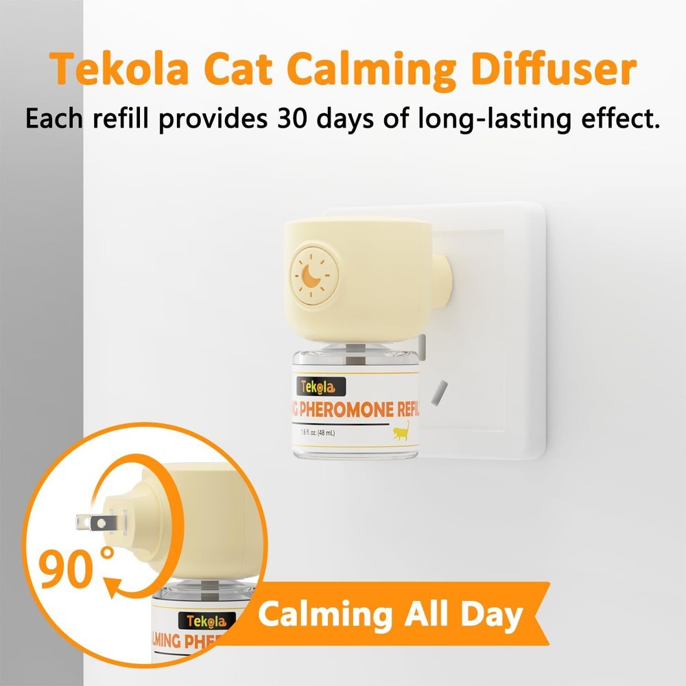 Cat Calming Diffuser Anxiety Relief Cat Pheromones Calming Diffuser 2-in-1 30 Da