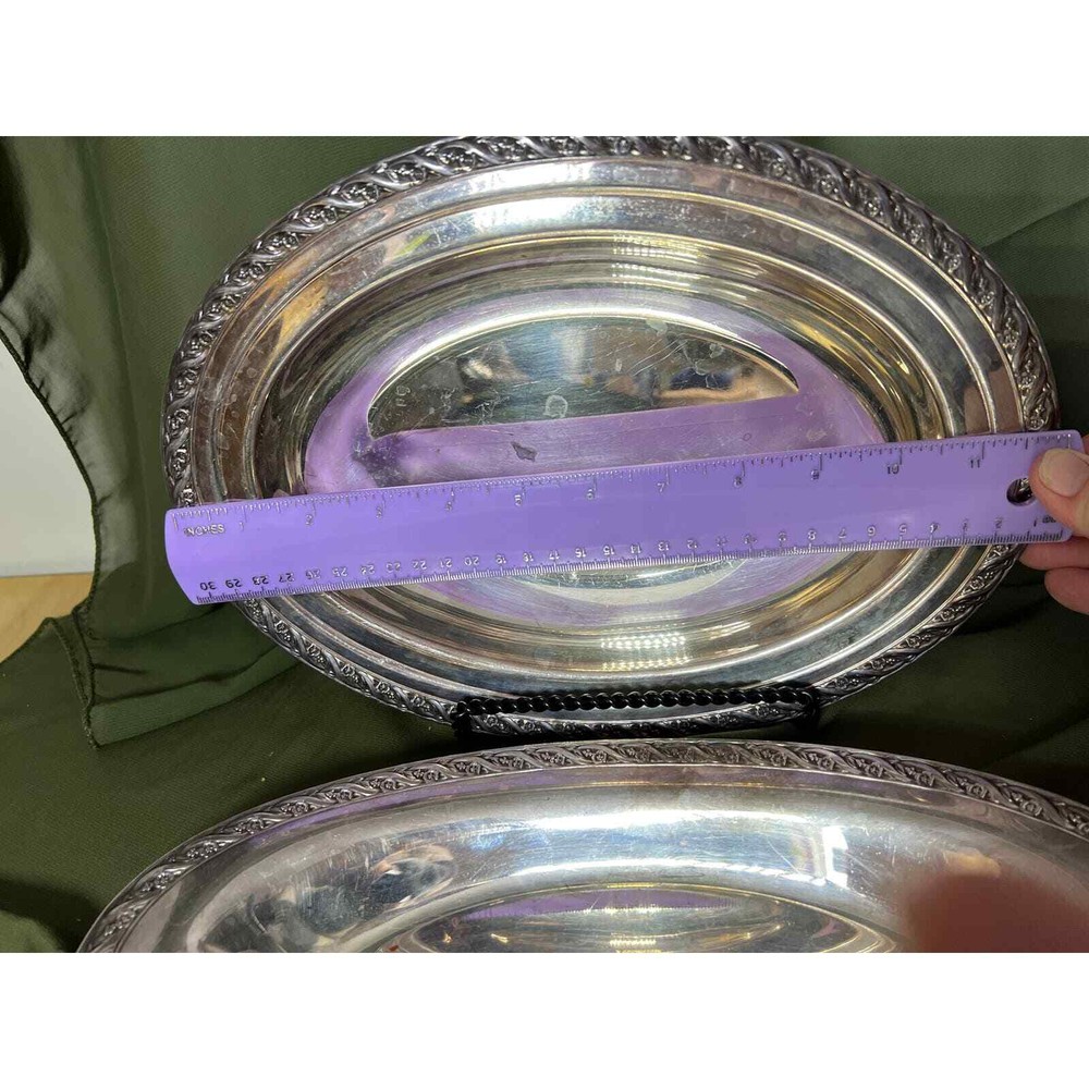 Wm Rogers Silverplate Serving Dish Pair - 2012 2019 12"