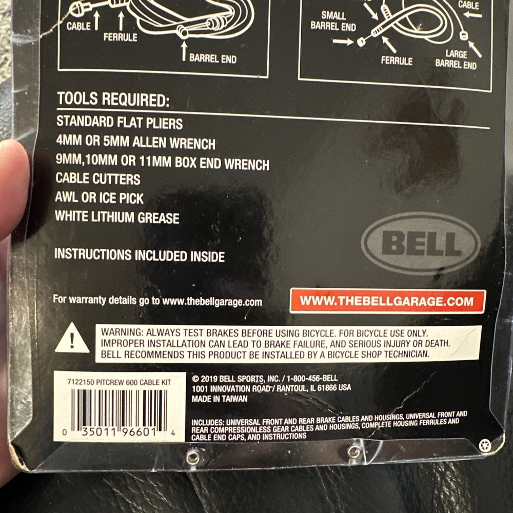 BELL PitCrew 600 Replacement Bicycle Cable Set for Multi-Speed Shifting Braking