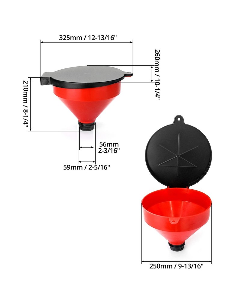 QWORK 4 Quart Lockable Drum Funnel with Removable Screen Filter, 2" BSP Adapt...