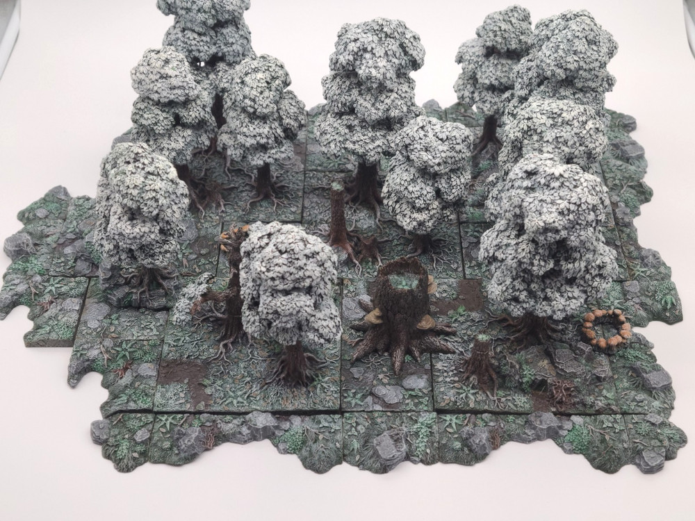 Dwarven Forge CUSTOM Professionally Painted Dreadhollow Forest Winter Snow Set