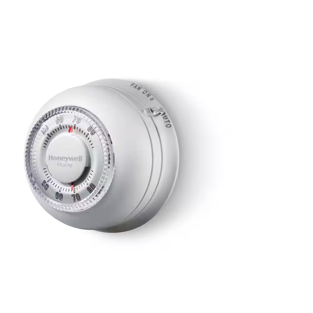Round Non-Programmable Thermostat 1H 1C Single Stage Heating Cooling Control