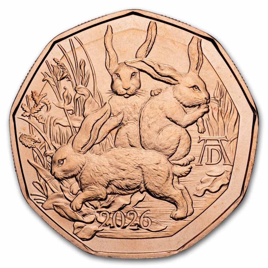 2026 Austria Copper €5 Easter Dürer’s Three Bunnies