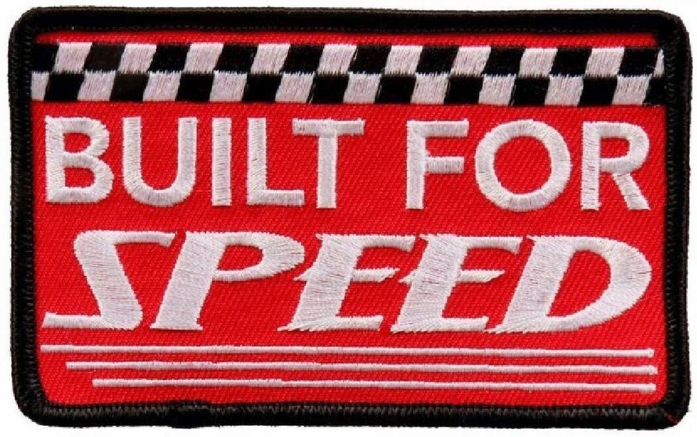 Built for Speed Checkered Flag Embroidered Patch || 2PC iron On or Sew 4"x3"