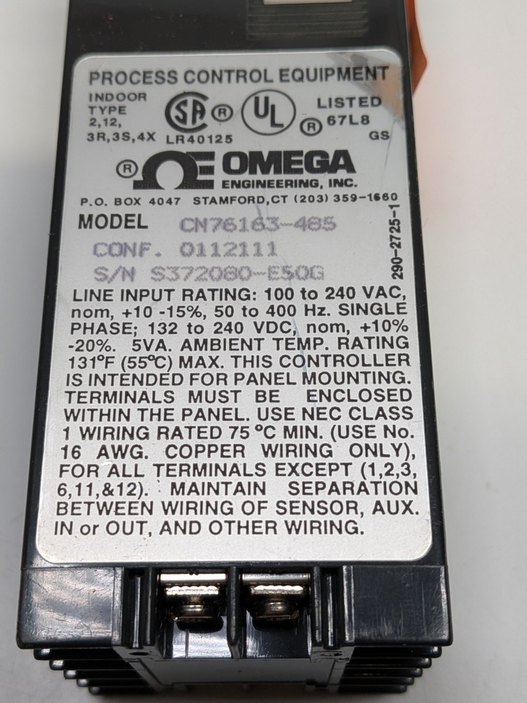 OMEGA CN7600 AUTO TUNE TEMPERATURE CONTROLLER Model# CN76163-485