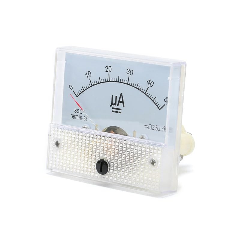 85C1 DC Pointer Ammeter Analog Meter 50UA Rectangle Panel Mounted Current Met...
