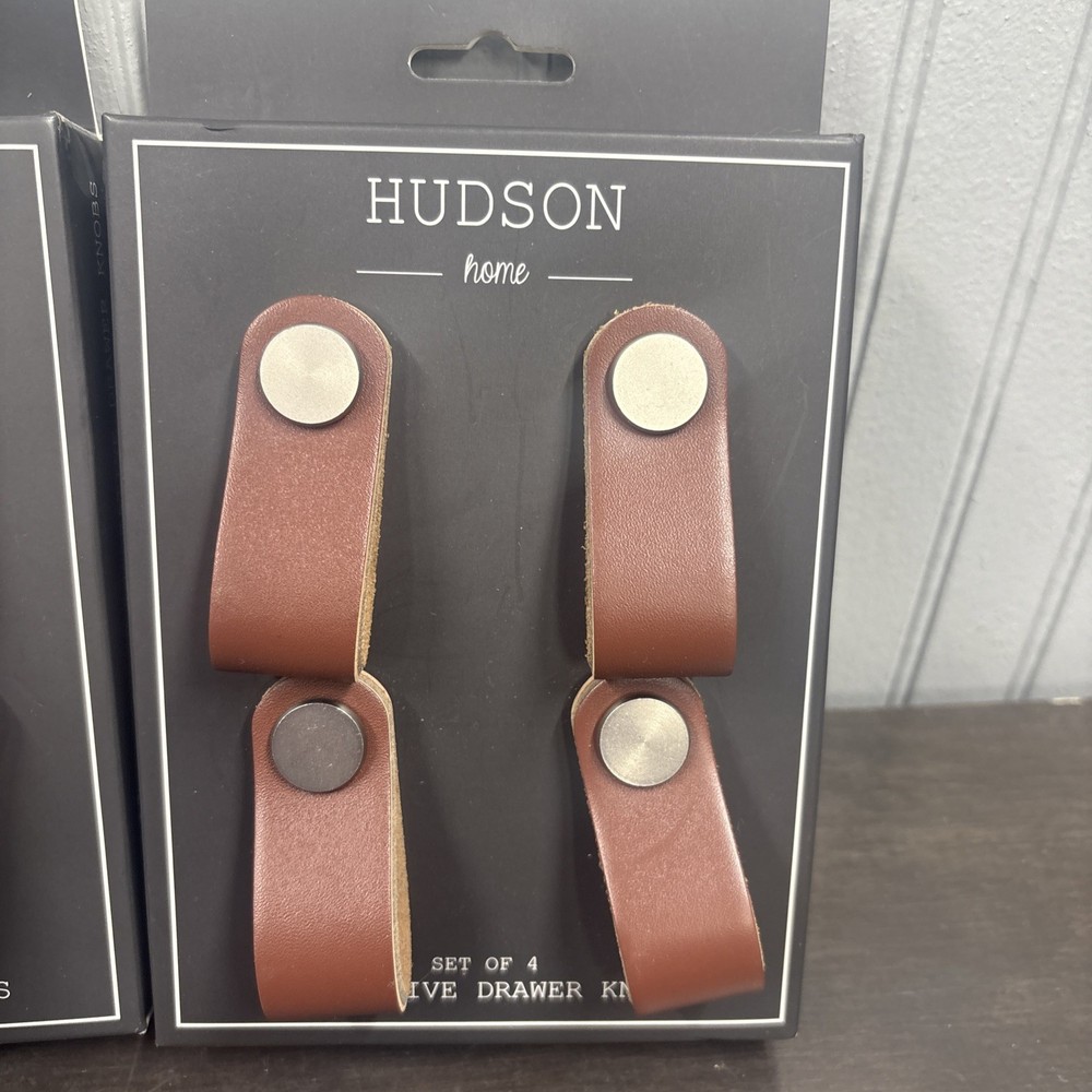 Hudson home brand leather drawer pulls Knobs 8 Pulls drawers and cabinets