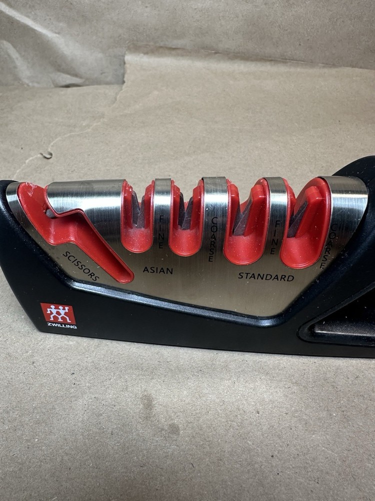 ZWILLING Razor-Sharp 4-Stage Pull Through Knife Sharpener with Shear Sharpener