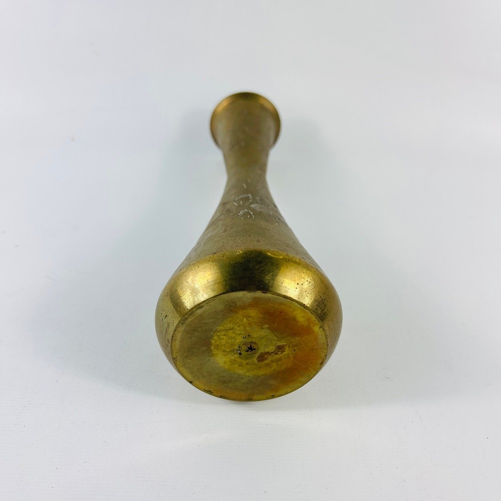 Brass Etched Decorative Vase 7 1/2"