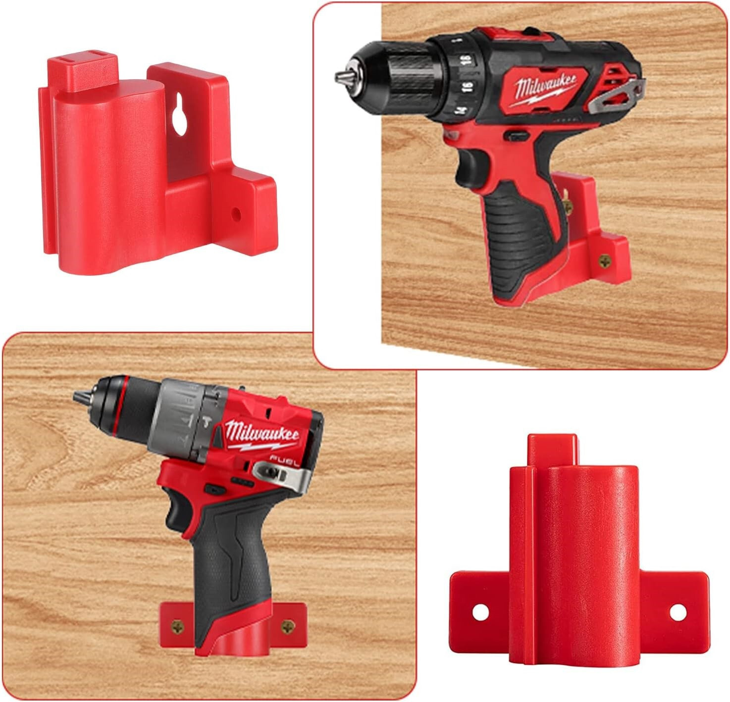 6x Wall Mount Drill Holder for Milwaukee M12 Tool Storage Hanger Mount Organizer