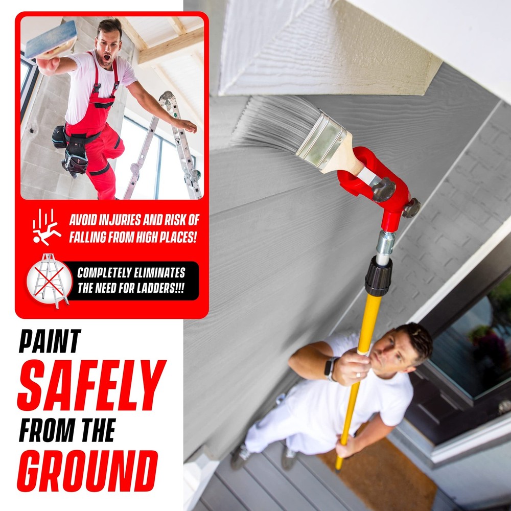 Multi-Angle Paint Brush Extender - High Ceiling Paint Edger Tool, Extension P...