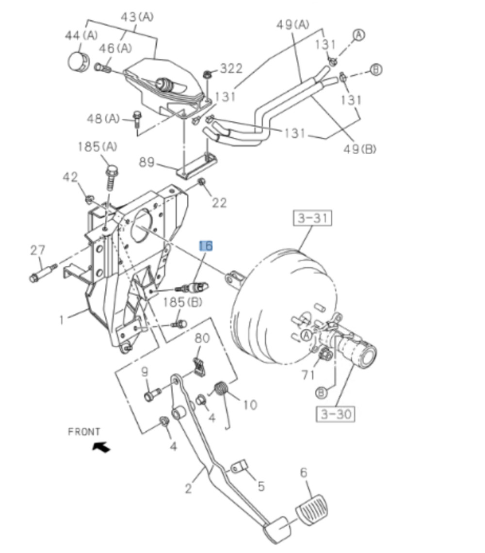 Brake Stop Light Switch for ISUZU NPR NPR-HD NQR 4BD2 4HE1 4HK1 94-16