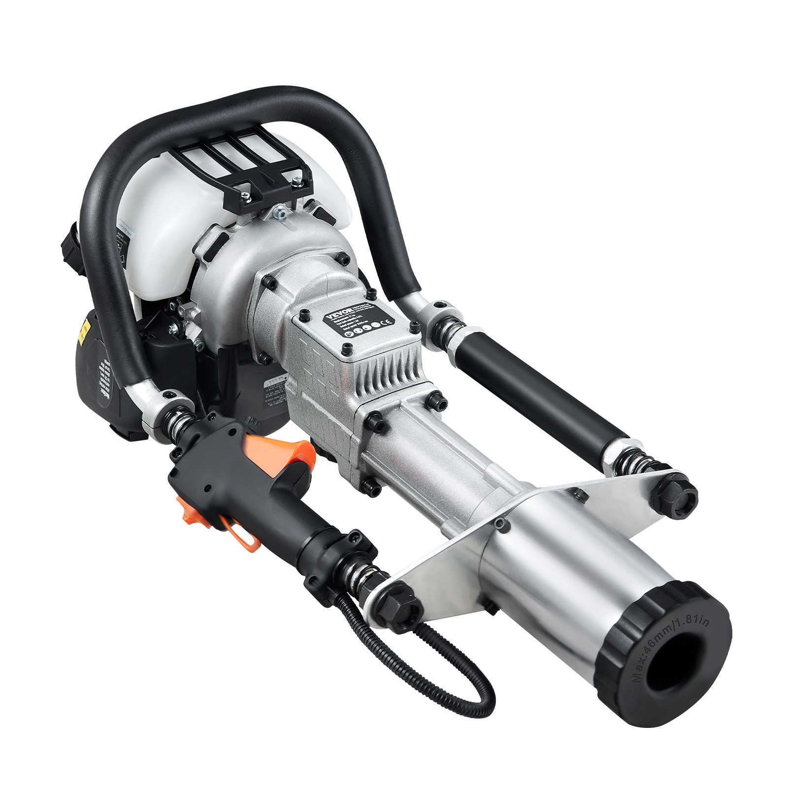 VEVOR 37.77cc Gas Powered T Post Driver 4 Stroke Fence Piling Pounder w/ 3 Head