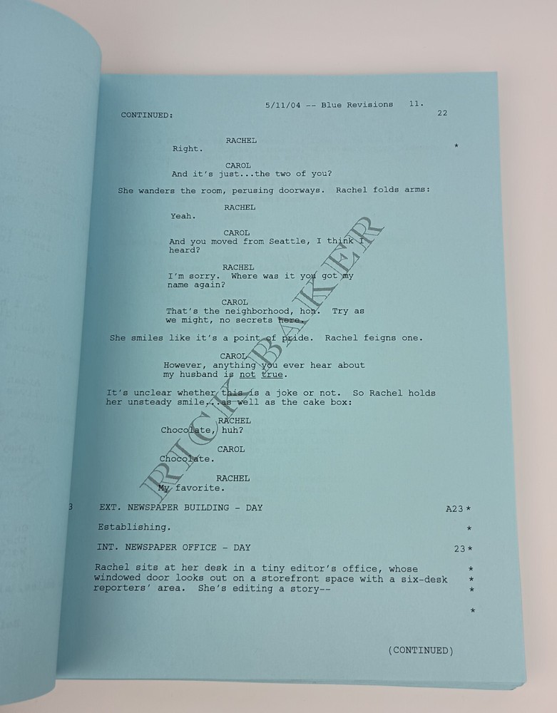 The Ring II Original Script - Rick Baker's Copy