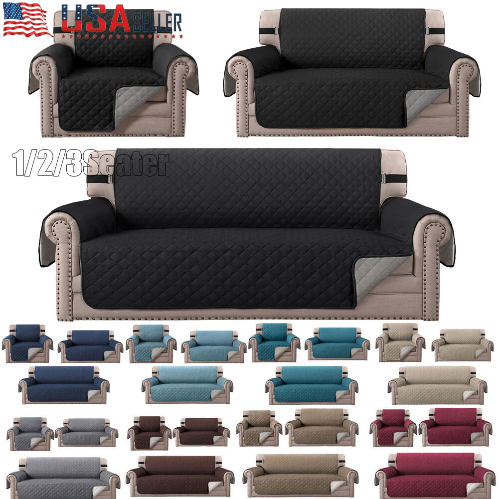 1/2/3Seater Recliner Chair Covers Couch Slipcover Armchair Lounge Sofa Protector