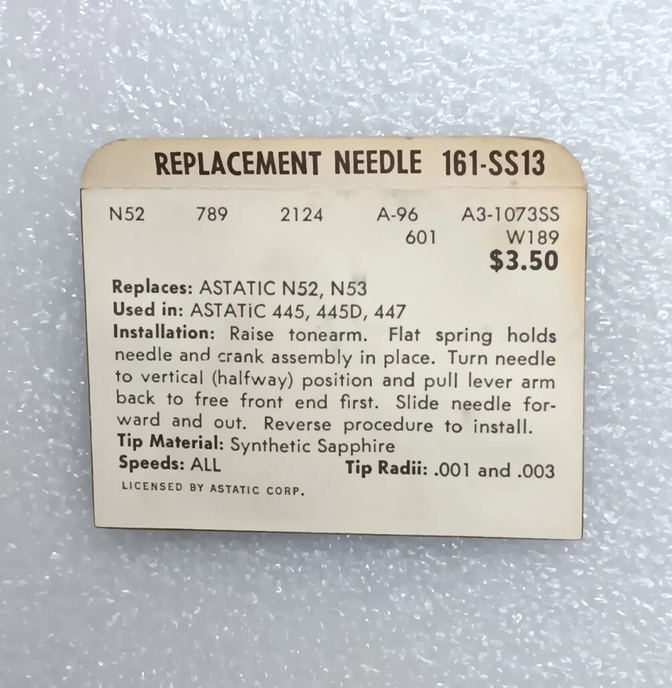 161-SS13 Superb Synthetic Sapphire Needle