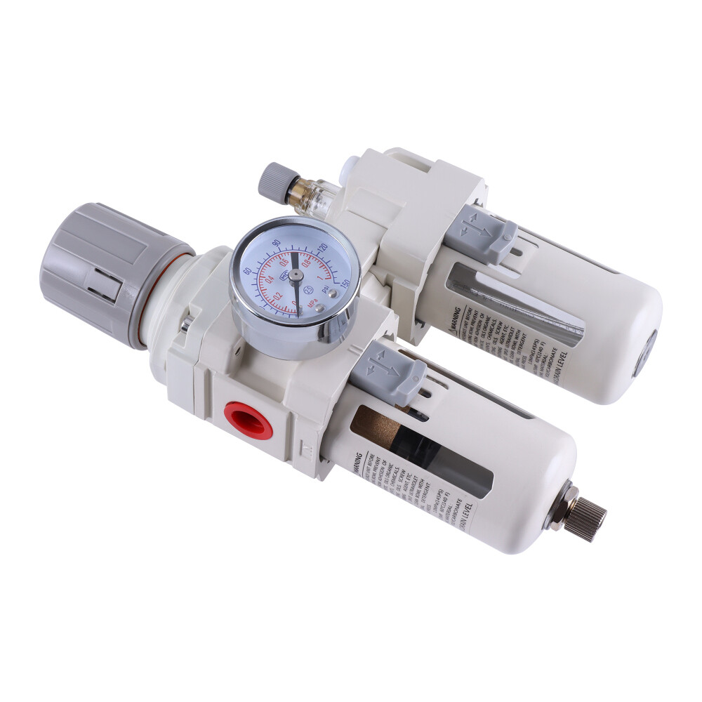 3/8" Compressed Air Filter Regulator Lubricator Combo Water/Oil Trap Separator