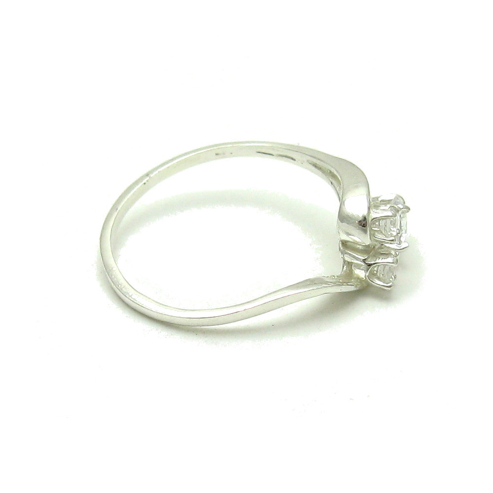 Sterling Silver Ring Genuine Solid 925 With 3 Cubic Zirconia Handmade Empress