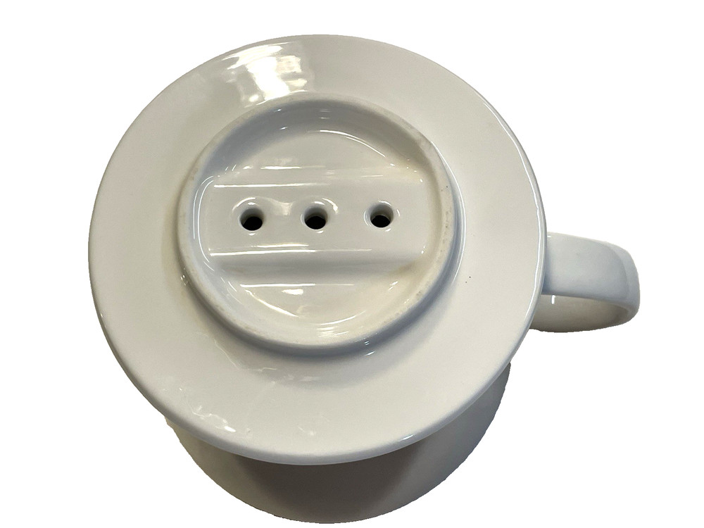White SINGLE CUP Ceramic Pour Over Coffee 3 HOLE EXCELLENT