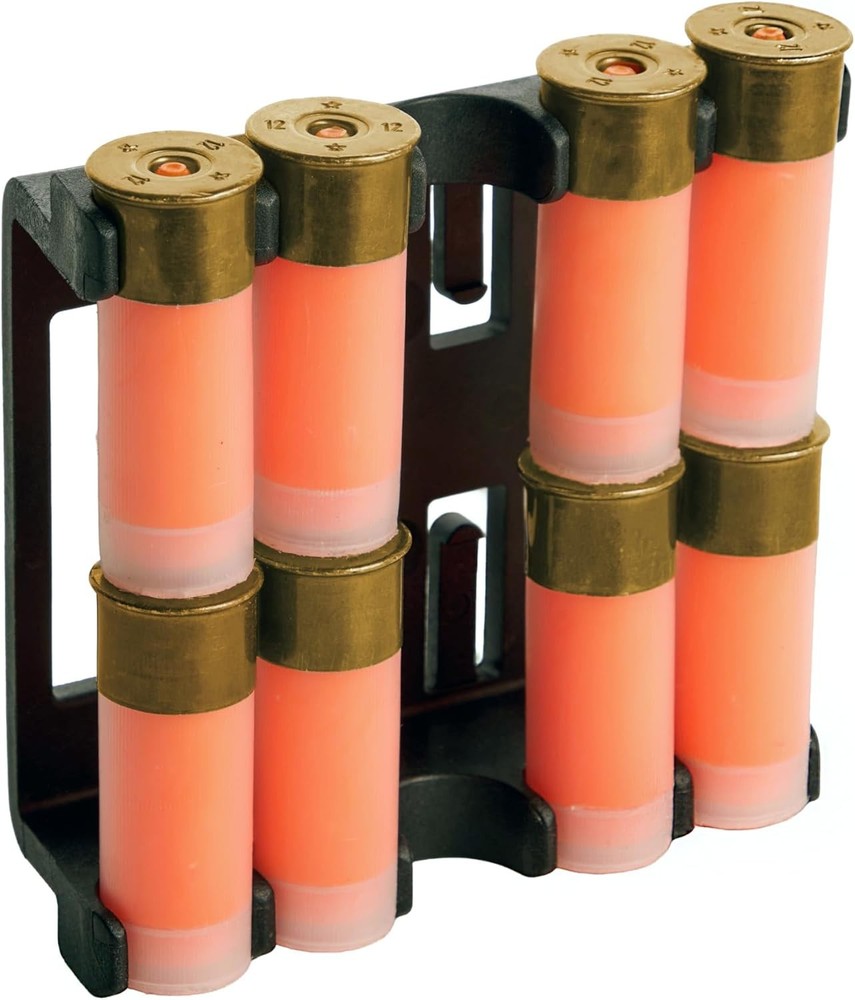 Lightweight Shotgun Shell Caddy with Integrated Shell Stops for Secure Storage