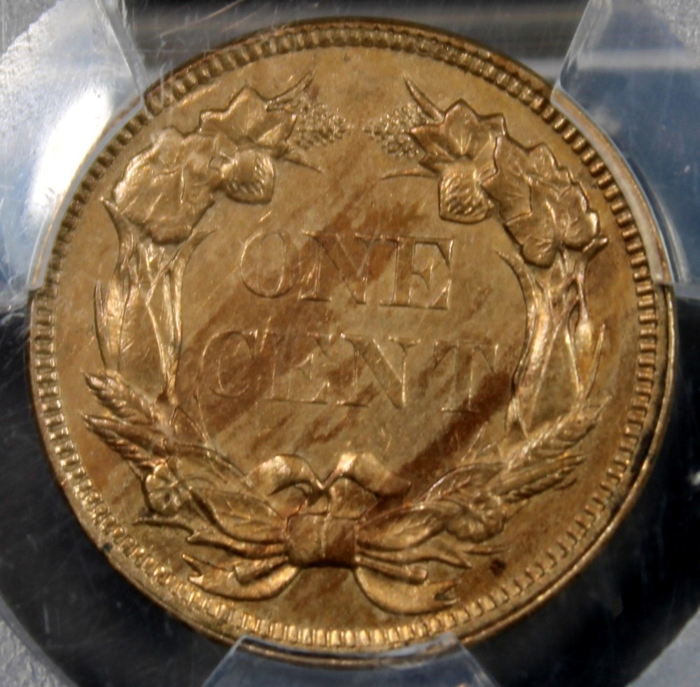 1858 Large Letters Flying Eagle Cent - PCGS Certified UNC Details !!