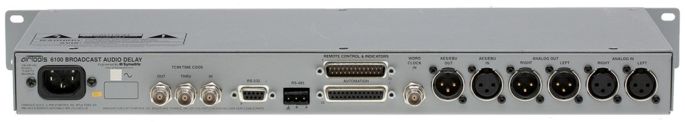 Symetrix Airtools 6100 Broadcast Profanity Delay AES Digital Audio DUMP Button