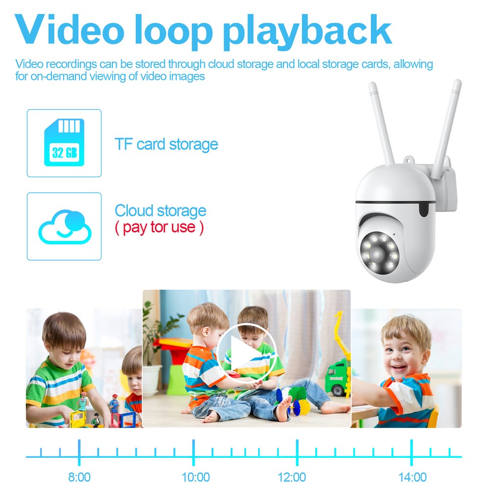 4-Pack 2.4G 1080P Wireless WiFi Security Camera System Smart Night Vision Cam
