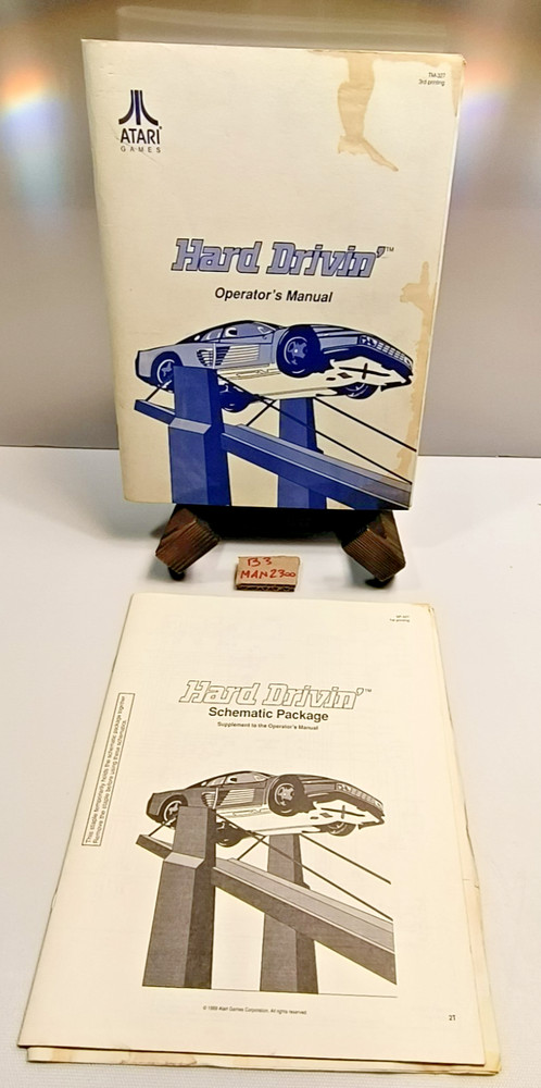 Hard Driven Atari Drivin  Arcade Game Manual and Schematic package, fair cond.