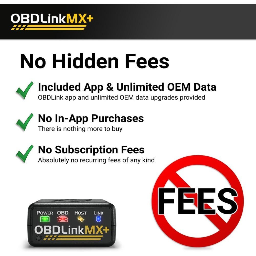MX+ OBD2 Bluetooth Scanner for iPhone Android and Windows