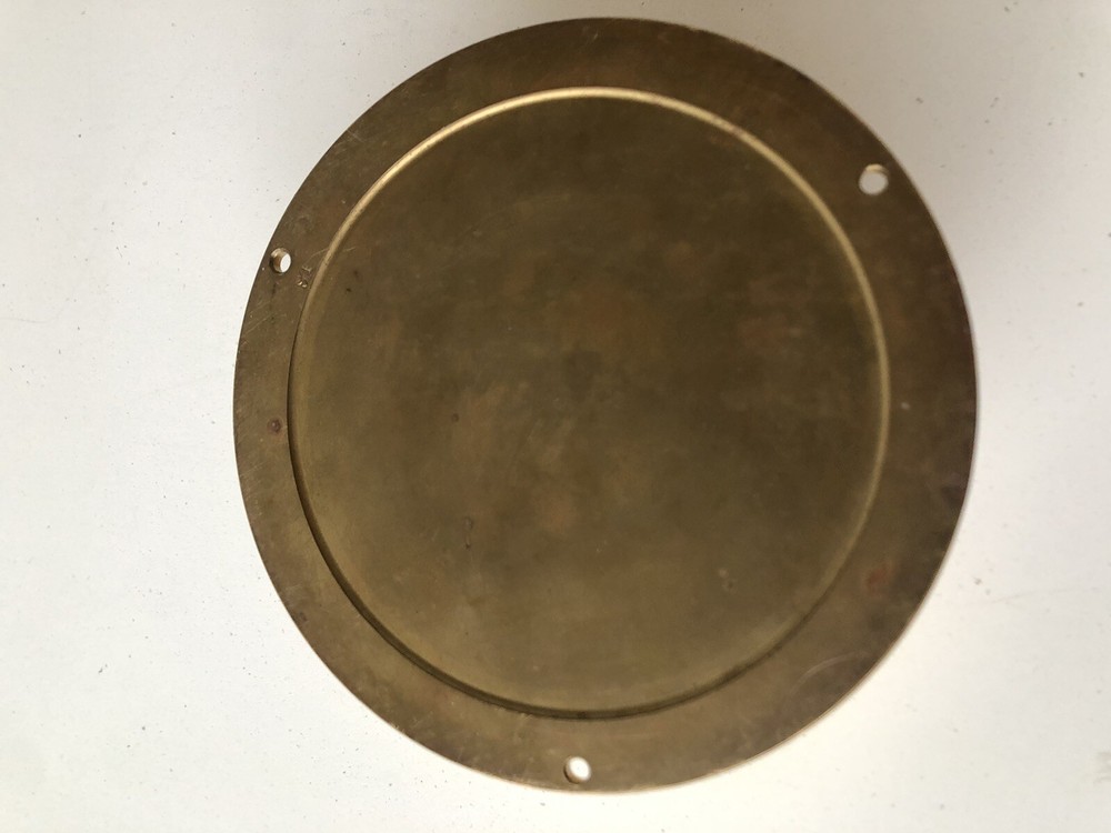 Vintage Solid Brass Marine Bulkhead Casing for Barometer