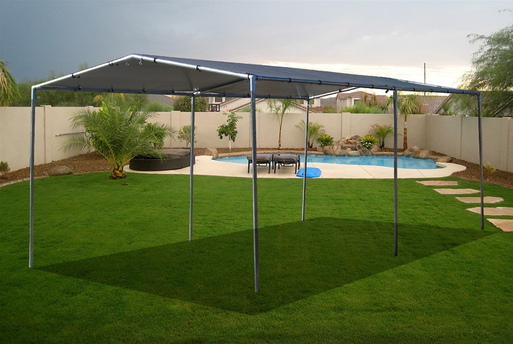 Canopy Fitting-3 Way Low Peak Top End Fitting 102°, 16 Gauge Steel (Choose Size)