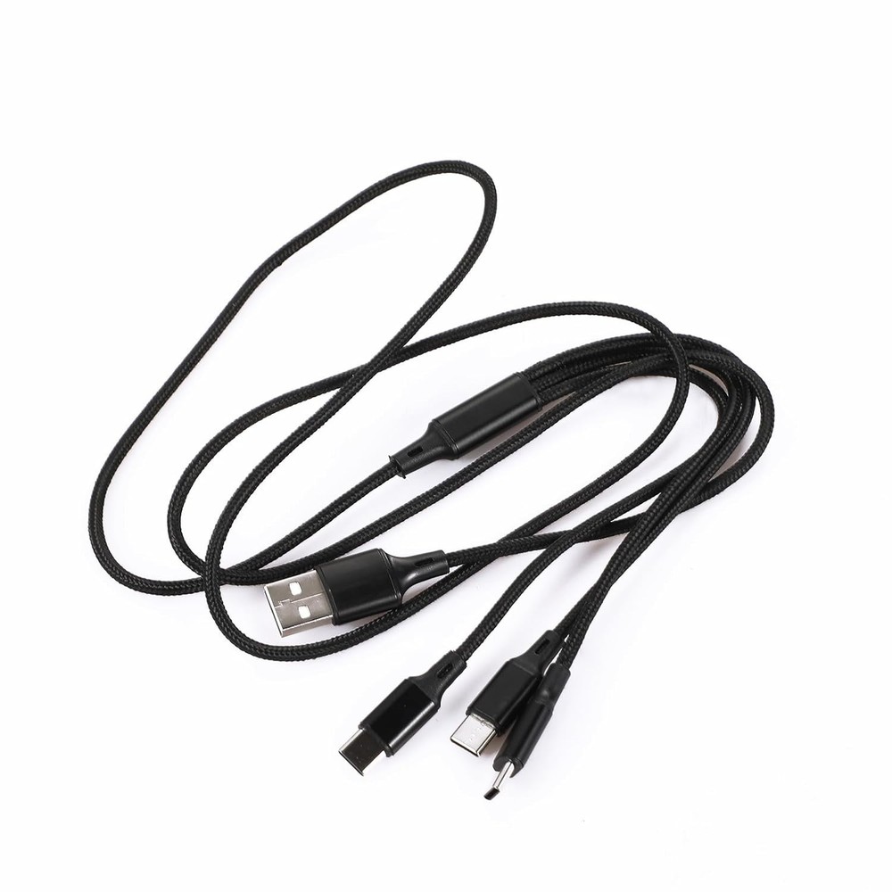 Multi USB-C Cable 4FT, 3 in 1 Multiple Type C Charging,3A Splitter Black FAST US