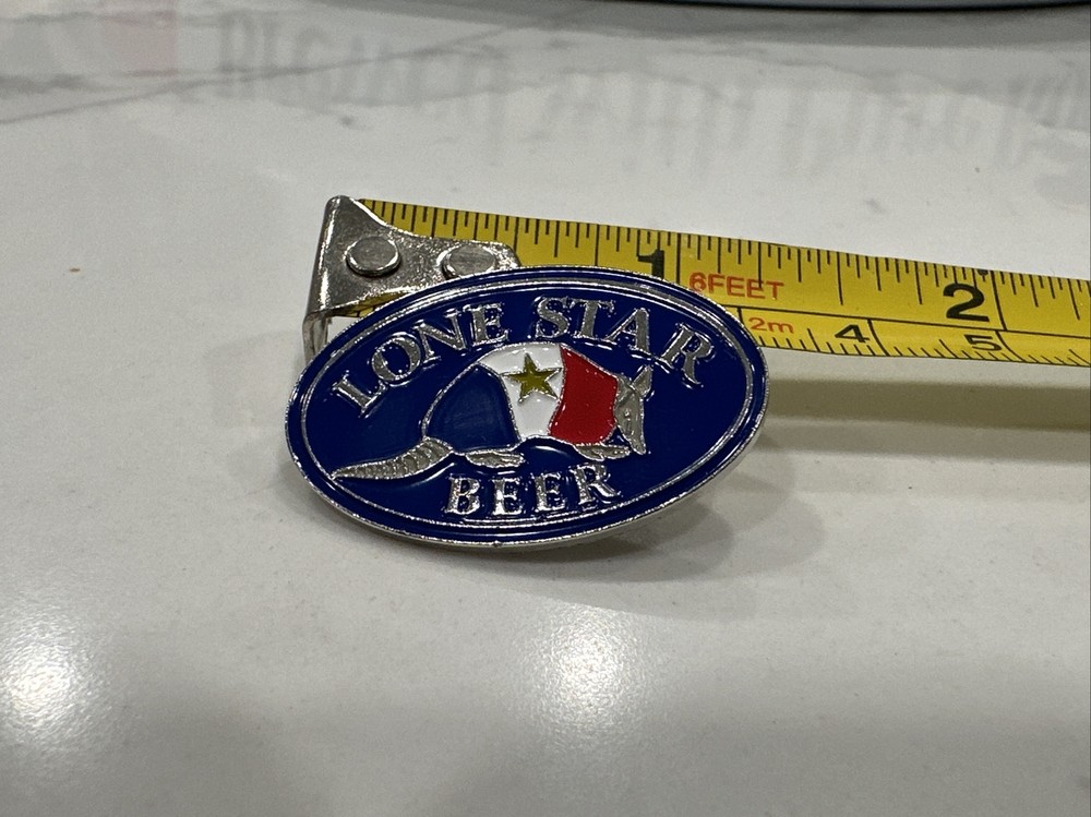 lone star beer armadillo hat pin texas embossed