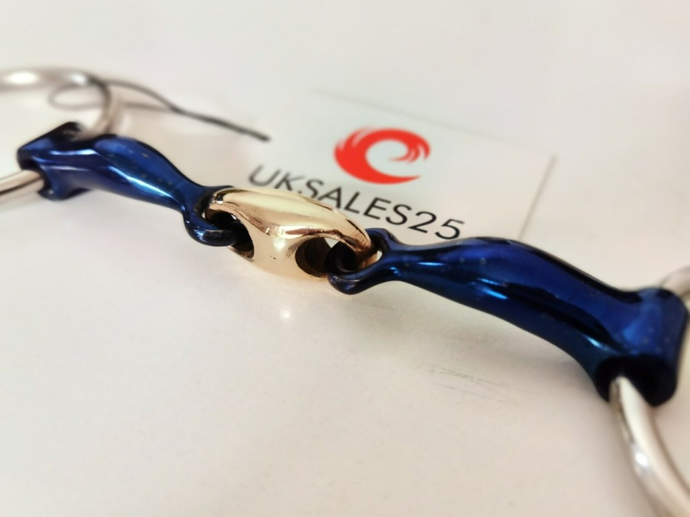 Loose Ring Snaffle Blue Sweet Iron Curved Bit Copper link *SAME DAY DISPATCH*