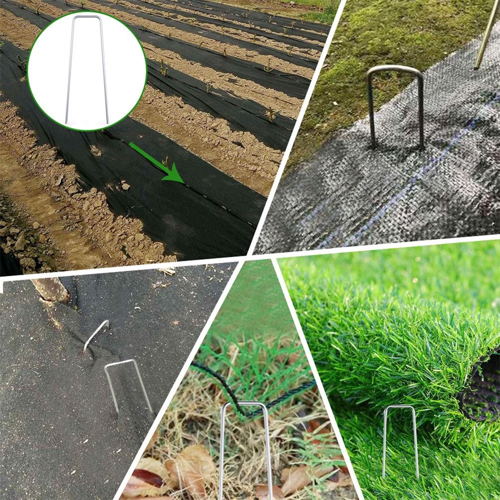 6 inch Landscape Sod Staples Sturdy Garden Stakes Weed Barrier Fabric Pins 500 x