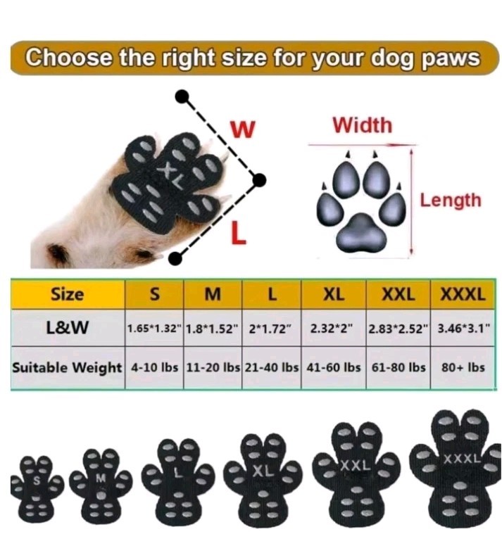 Dog Anti Slip Paw Grips Traction Paw Protection Stickers XXL 8 PCs / 2 Sets