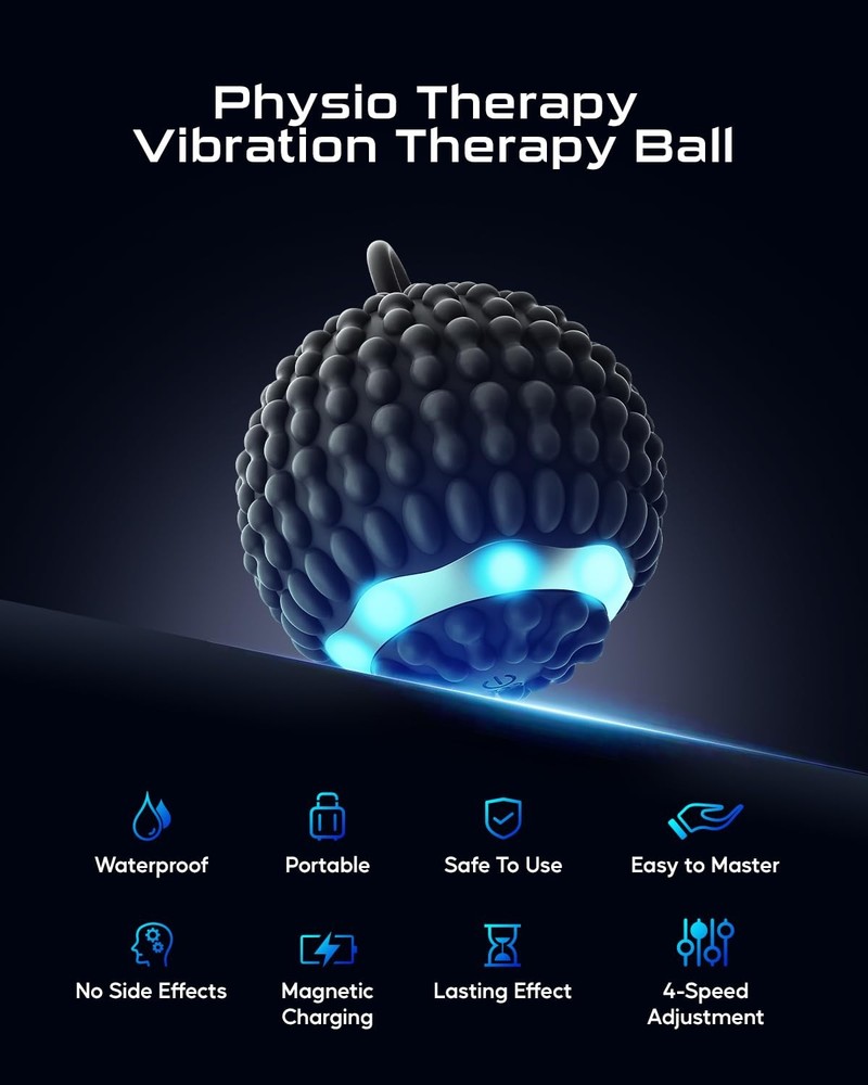 THOBEYA Vibrating Massage Ball 3-Inch 4-Mode Rechargeable