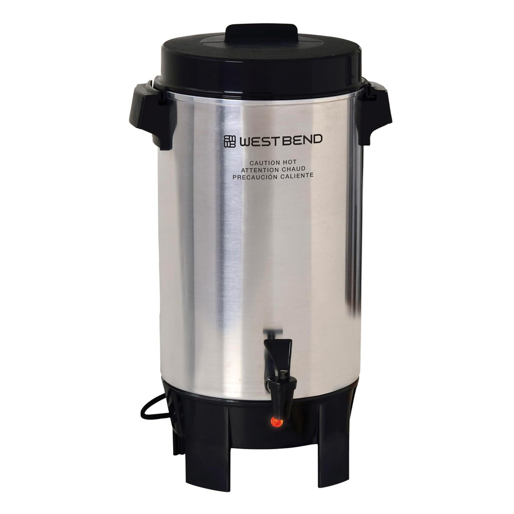 Coffee Urn Highly-Polished Aluminum Features Automatic Temperature Control with